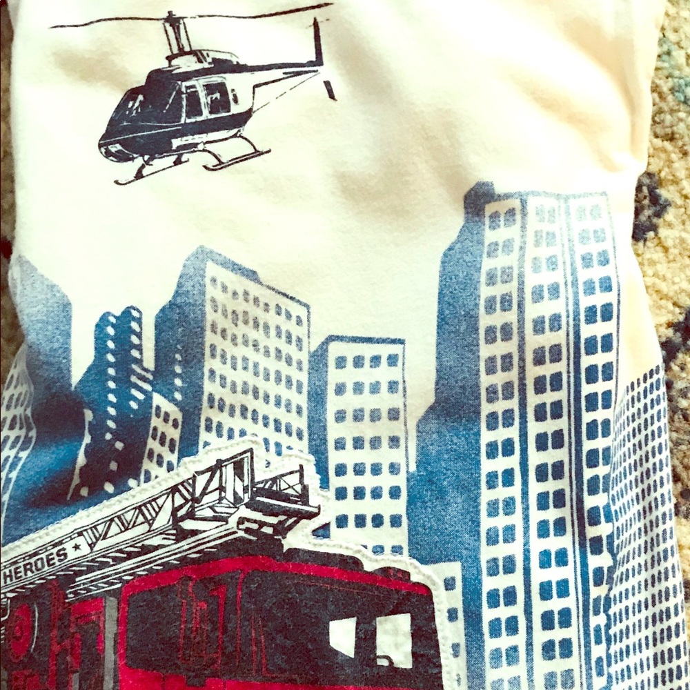 Boys fire truck and helicopter T-shirt